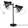 imageGlobe Electric 52999 Derek 18quot 2Light Desk Lamp Matte Black OnOff Rotary Switch on Each ShadeMatte Black  Industrial