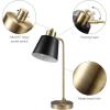 imageGlobe Electric 52999 Derek 18quot 2Light Desk Lamp Matte Black OnOff Rotary Switch on Each ShadeMatte Black Metal