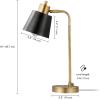 imageGlobe Electric 52999 Derek 18quot 2Light Desk Lamp Matte Black OnOff Rotary Switch on Each ShadeMatte Black Metal