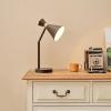 imageGlobe Electric 52999 Derek 18quot 2Light Desk Lamp Matte Black OnOff Rotary Switch on Each ShadeMatte Brass Accents