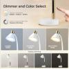 imageGlobe Electric 52999 Derek 18quot 2Light Desk Lamp Matte Black OnOff Rotary Switch on Each ShadeMatte White  Albert