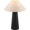 imageGLOBE Novogratz x Electric 65862 Harrington 20quot Table Lamp 2Tone Faux Wood White Cotton ShadeBlack