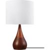 imageGLOBE Novogratz x Electric 65862 Harrington 20quot Table Lamp 2Tone Faux Wood White Cotton ShadeFaux Wood