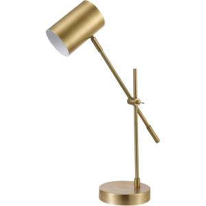 imageGLOBE Electric Novogratz x Tacoma 18quot Desk Lamp Matte Brass Adjustable Height Balance Arm Brass Rotary Switch on Shade52887Brass 20 inch
