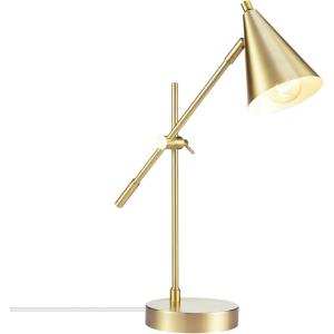 imageGLOBE Electric Novogratz x Tacoma 18quot Desk Lamp Matte Brass Adjustable Height Balance Arm Brass Rotary Switch on Shade52887Brass