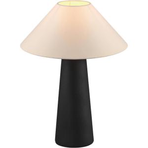 imageGLOBE Novogratz x Electric 65862 Harrington 20quot Table Lamp 2Tone Faux Wood White Cotton ShadeBlack