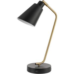 imageGlobe Electric 52999 Derek 18quot 2Light Desk Lamp Matte Black OnOff Rotary Switch on Each ShadeBelmont Matte Black