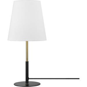 imageGlobe Electric 52999 Derek 18quot 2Light Desk Lamp Matte Black OnOff Rotary Switch on Each ShadeMatte Black  Brass Accents