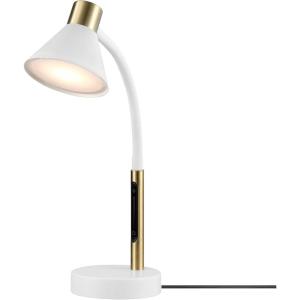 imageGlobe Electric 52999 Derek 18quot 2Light Desk Lamp Matte Black OnOff Rotary Switch on Each ShadeMatte White  Albert