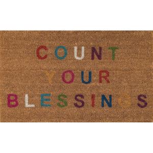 imageNovogratz by Momeni Aloha Collection Count Your Blessings Doormat Multi 16quot x 26quot MulticolorMulti Color