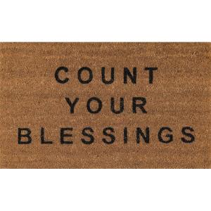 imageNovogratz by Momeni Aloha Collection Count Your Blessings Doormat Multi 16quot x 26quot MulticolorNatural Brown