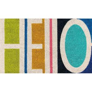 imageNovogratz by Momeni Aloha Collection Hello Doormat White 16quot x 26quot WhiteMulti Color