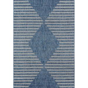 imageNovogratz by Momeni Villa Cavallo Indoor Out Door Rug 27quot X 76quot Runner Charcoal VILLAVI07CHR2776Blue