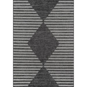 imageNovogratz by Momeni Villa Cavallo Indoor Out Door Rug 27quot X 76quot Runner Charcoal VILLAVI07CHR2776Charcoal