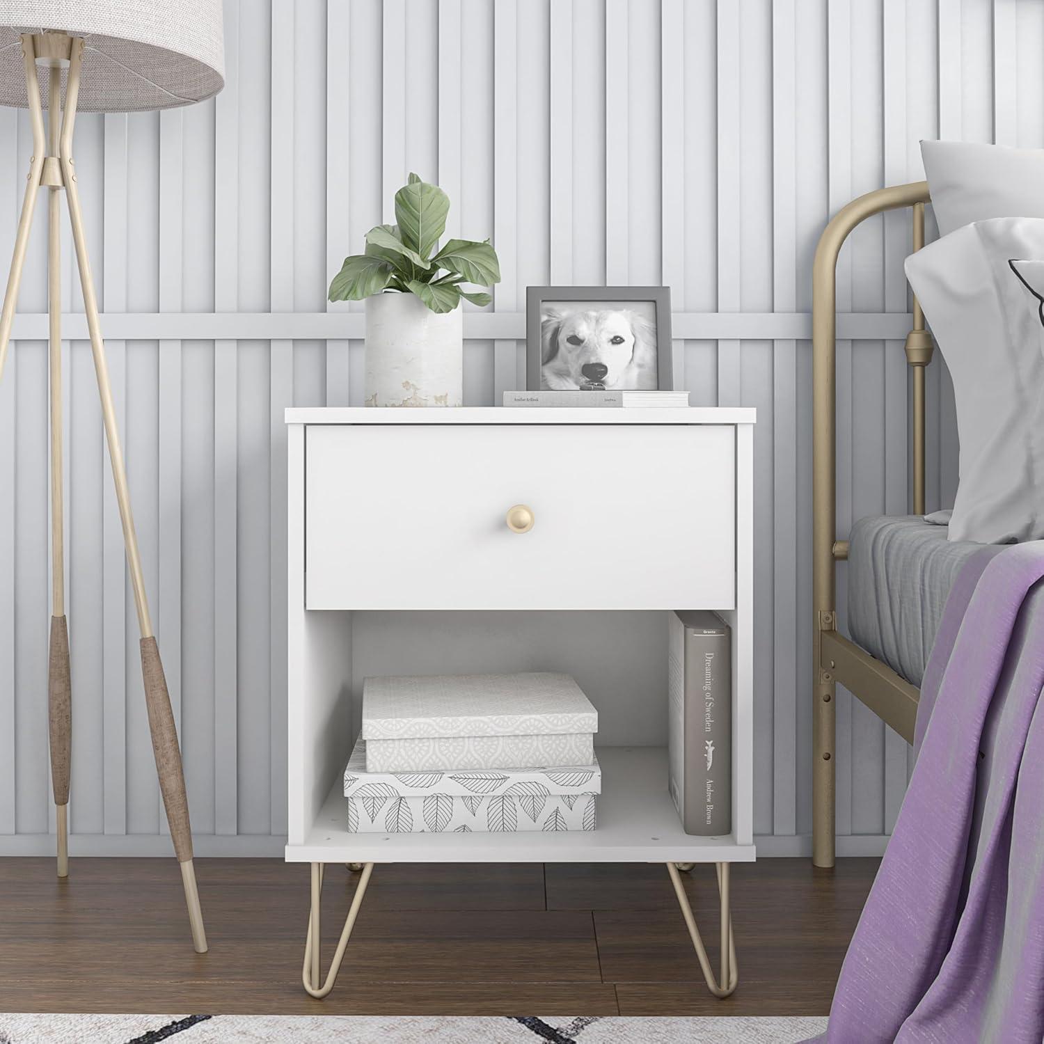 imageNovogratz Finley White Nightstand