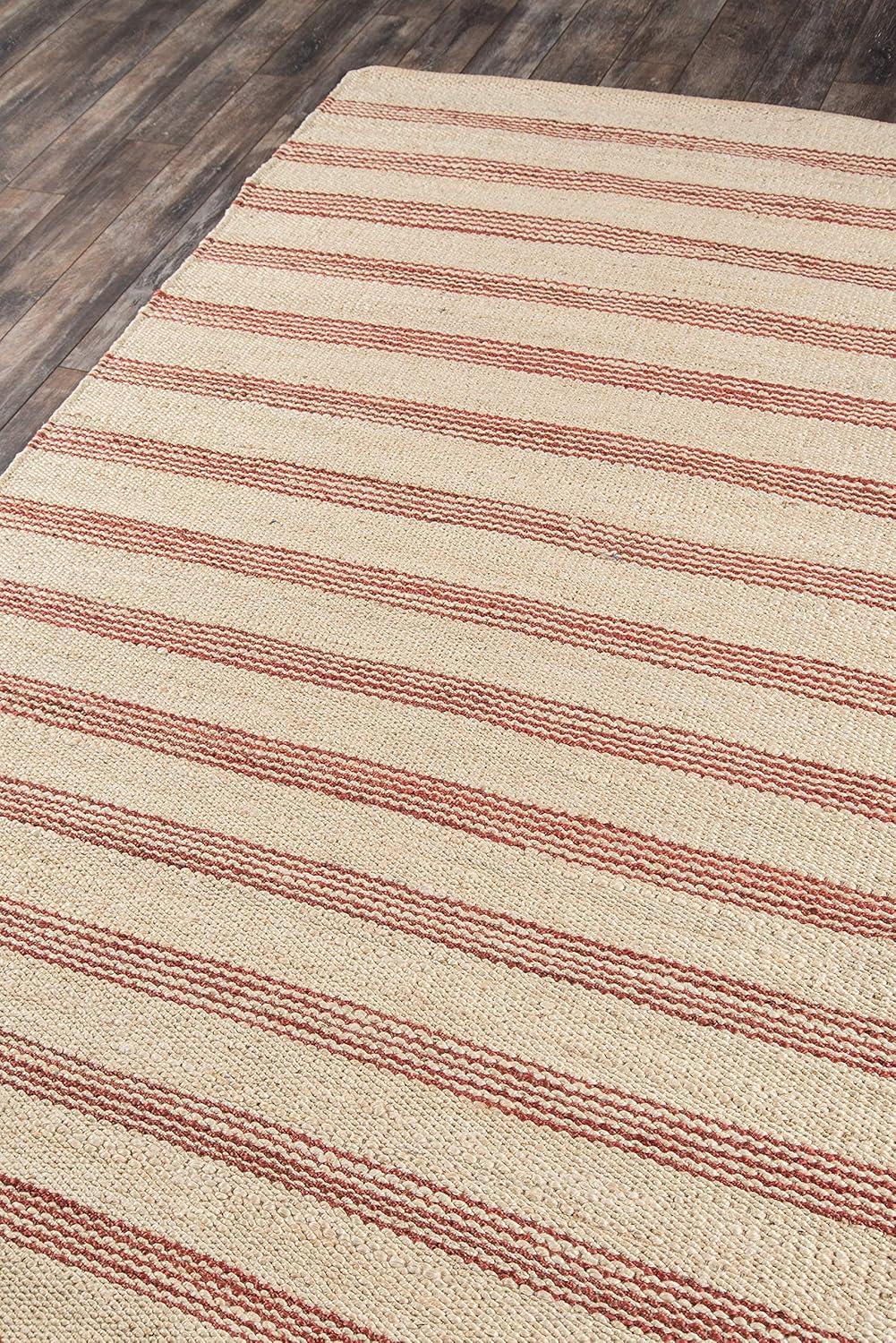 imageNovogratz by Momeni MONTAMTK1NVY5070 Montauk 100 Jute Hand Woven Indoor Area Rug 50quot x 70quot Navy BlueTerra Cott