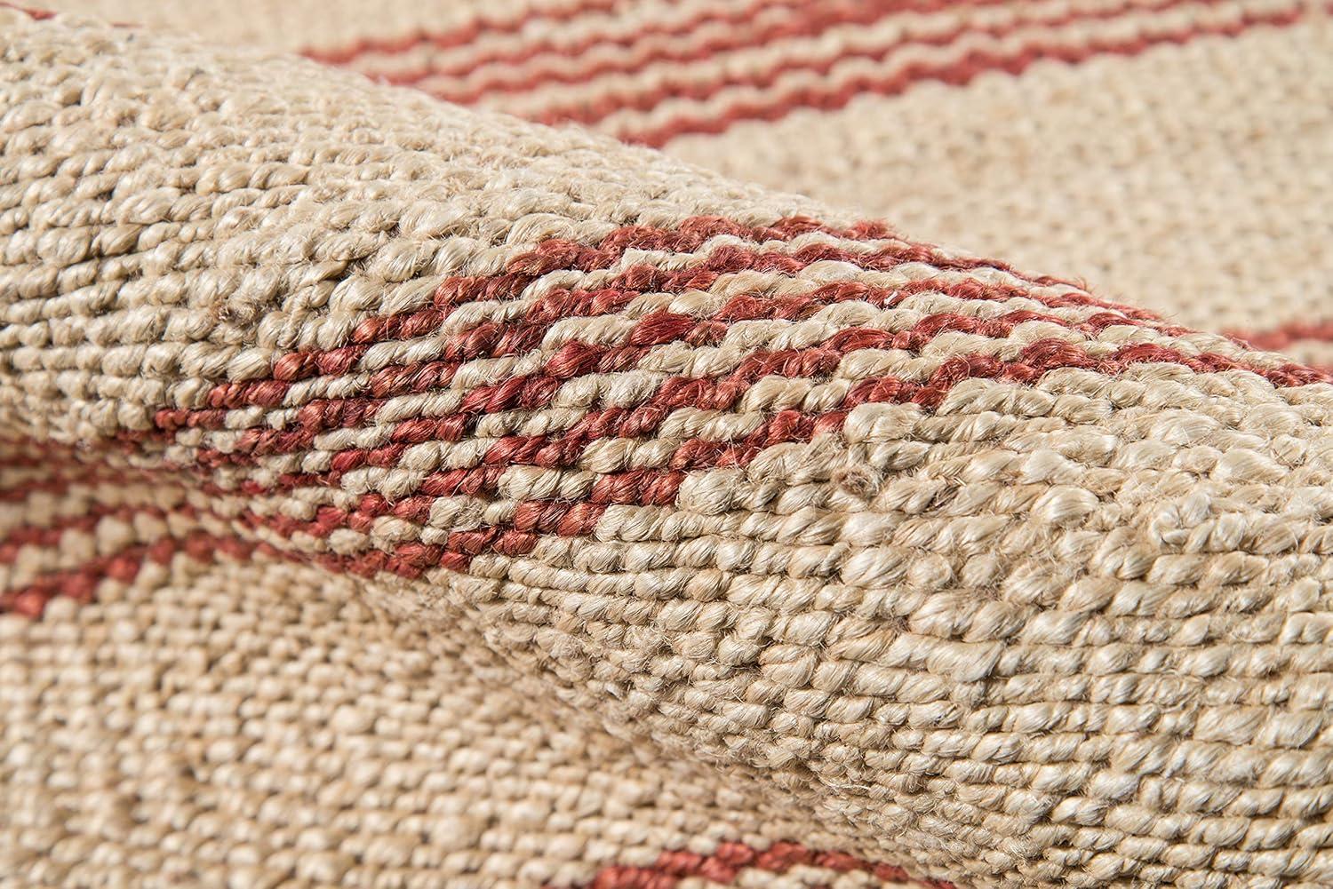 imageNovogratz by Momeni MONTAMTK1NVY5070 Montauk 100 Jute Hand Woven Indoor Area Rug 50quot x 70quot Navy BlueTerra Cott