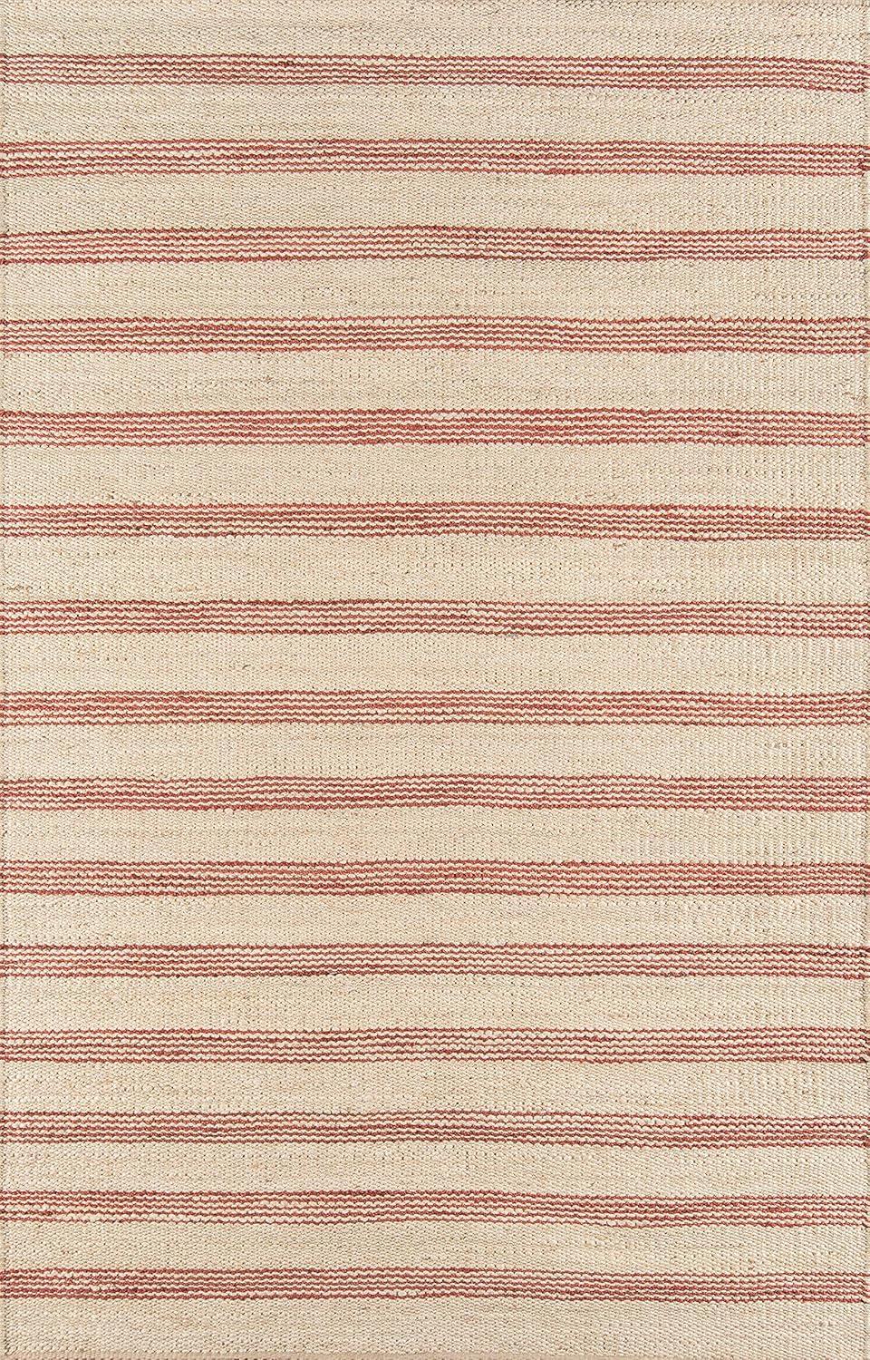 imageNovogratz by Momeni MONTAMTK1NVY5070 Montauk 100 Jute Hand Woven Indoor Area Rug 50quot x 70quot Navy BlueTerra Cott