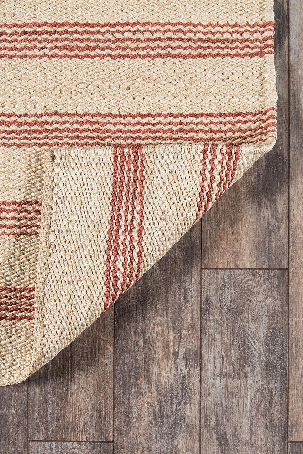 imageNovogratz by Momeni MONTAMTK1NVY5070 Montauk 100 Jute Hand Woven Indoor Area Rug 50quot x 70quot Navy BlueTerra Cott