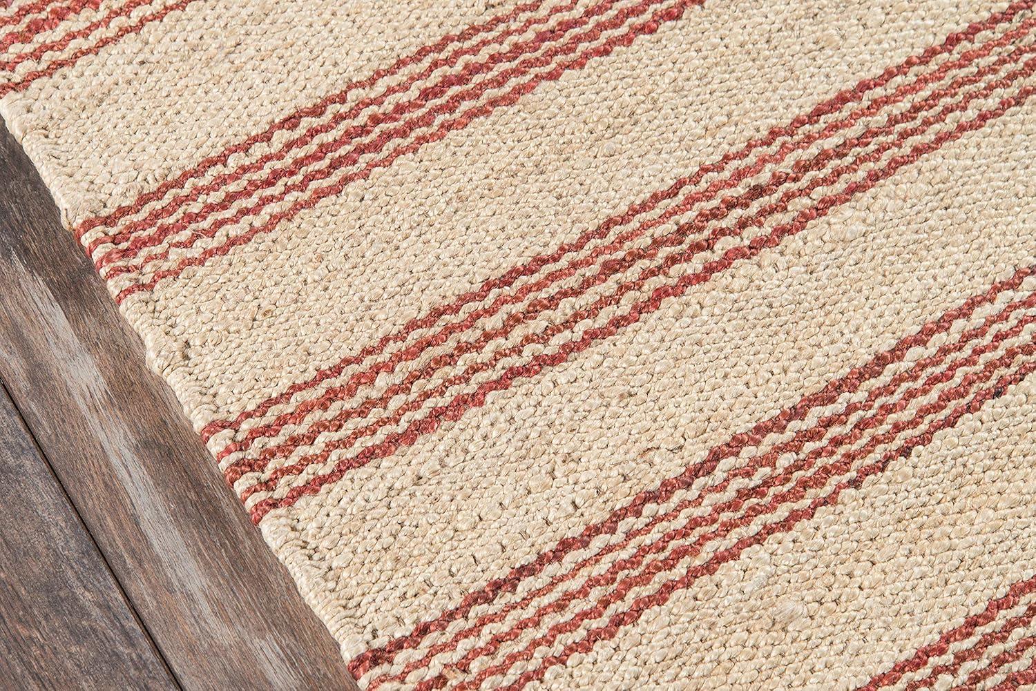 imageNovogratz by Momeni MONTAMTK1NVY5070 Montauk 100 Jute Hand Woven Indoor Area Rug 50quot x 70quot Navy BlueTerra Cott