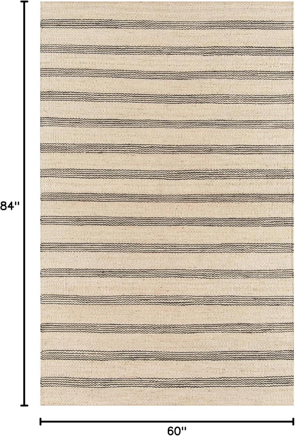 imageNovogratz by Momeni MONTAMTK1NVY5070 Montauk 100 Jute Hand Woven Indoor Area Rug 50quot x 70quot Navy BlueTerra Cott
