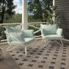 imageNovogratz 88061CWGE Poolside Gossip Collection Teddi Outdoor 2Piece Charcoal PatioLoungeChairsAqua Haze