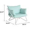 imageNovogratz 88061CWGE Poolside Gossip Collection Teddi Outdoor 2Piece Charcoal PatioLoungeChairsAqua Haze