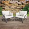 imageNovogratz 88061CWGE Poolside Gossip Collection Teddi Outdoor 2Piece Charcoal PatioLoungeChairsCharcoal