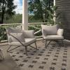 imageNovogratz 88061CWGE Poolside Gossip Collection Teddi Outdoor 2Piece Charcoal PatioLoungeChairsCharcoal