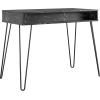 imageNovogratz Athena Computer Desk with Storage White Faux MarbleBlack Marble