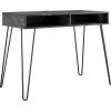 imageNovogratz Athena Computer Desk with Storage White Faux MarbleBlack Marble