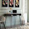 imageNovogratz Athena Computer Desk with Storage White Faux MarbleBlack Marble