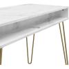imageNovogratz Athena Computer Desk with Storage White Faux MarbleWhite Marble