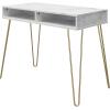 imageNovogratz Athena Computer Desk with Storage White Faux MarbleWhite Marble