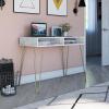 imageNovogratz Athena Computer Desk with Storage White Faux MarbleWhite Marble