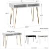 imageNovogratz Athena Computer Desk with Storage White Faux MarbleWhite Marble