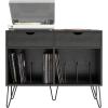 imageNovogratz Concord Turntable Stand with Drawers Black Oak