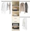 imageNovogratz Kelly 5 Shelf  2 Drawer Closet Organizer with 3 Adjustable Hanging Rods Ivory Oak