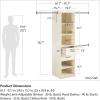 imageNovogratz Kelly 5 Shelf  2 Drawer Closet Organizer with 3 Adjustable Hanging Rods Ivory Oak