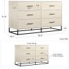 imageNovogratz Kelly 6 Drawer Dresser Faux Rattan ampamp Black OakBlack Oak