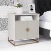 imageNovogratz Kelly Accent Cabinet WhiteTaupe