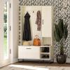 imageNovogratz Kelly Hall Tree with Bench and Shoe Storage Ivory Oak