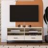 imageNovogratz Kelly TV Stand with Drawers for TVs up to 55quot Ivory Oak