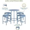 imageNovogratz Ola 5Piece High Dining Set by The CharcoalFrench Blue