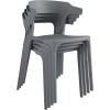 imageNovogratz Poolside Collection Felix Stacking Dining Chairs IndoorOutdoor 4Pack French BlueCharcoal