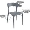 imageNovogratz Poolside Collection Felix Stacking Dining Chairs IndoorOutdoor 4Pack French BlueCharcoal
