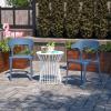 imageNovogratz Poolside Collection Felix Stacking Dining Chairs IndoorOutdoor 4Pack French BlueFrench Blue