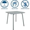imageNovogratz Poolside Gossip Collection June OutdoorIndoor Square Dining Table Light GreyLight Grey