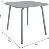 imageNovogratz Poolside Gossip Collection June OutdoorIndoor Square Dining Table Light GreyLight Grey