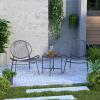 imageNovogratz Poolside Gossip Marilyn 3 Piece Resin Weave Chat Set Charcoal